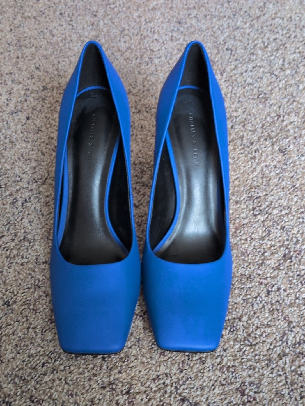 Charles & Keith Cobalt Square-Toe Pumps💙